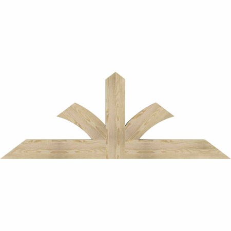 Ekena Millwork Richland Rough Sawn Timber Gable Bracket, Douglas Fir, 72"W x 27"H x 4"D x 6"F, 9/12 Pitch GBW072X27X0406RIC00RDF